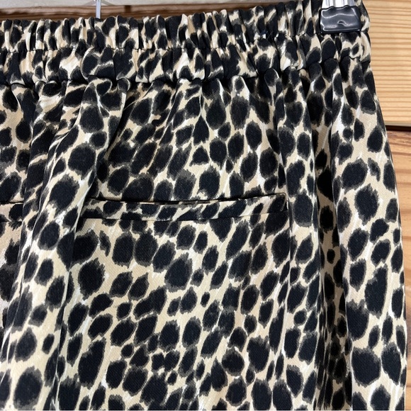 J Crew Jamie Pant 00 Animal Print Pull On Elastic Waist Poly Pockets Taper B144 - Picture 7 of 13